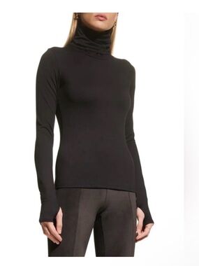ALO Alosoft Yoga Black Long Sleeve Turtleneck Top XS